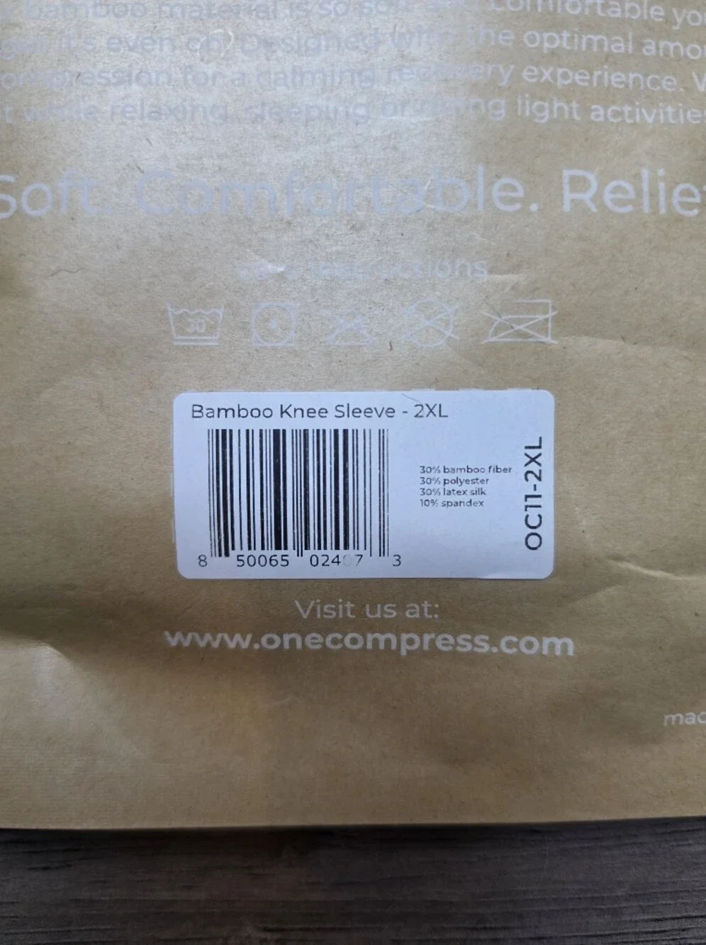 Onecompress Premium Natural Healing Knee Sleeve Compress in Light Gray